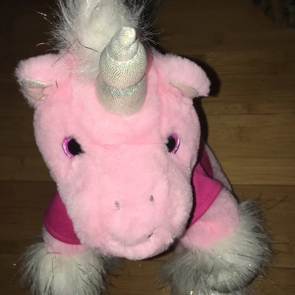 The Bear Factory Unicorn Pink Plush Stuffed Animal Toy Horse Glitter Hooves 14" - Picture 2 of 6